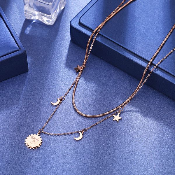 zoomango trendy stainless steel double layer sun star moon choker necklace jewelry rose gold pendant necklace for women rn02334, Golden;silver
zoomango trendy stainless steel double layer sun star moon choker necklace jewelry rose gold pendant necklace for women rn02334, Golden;silver