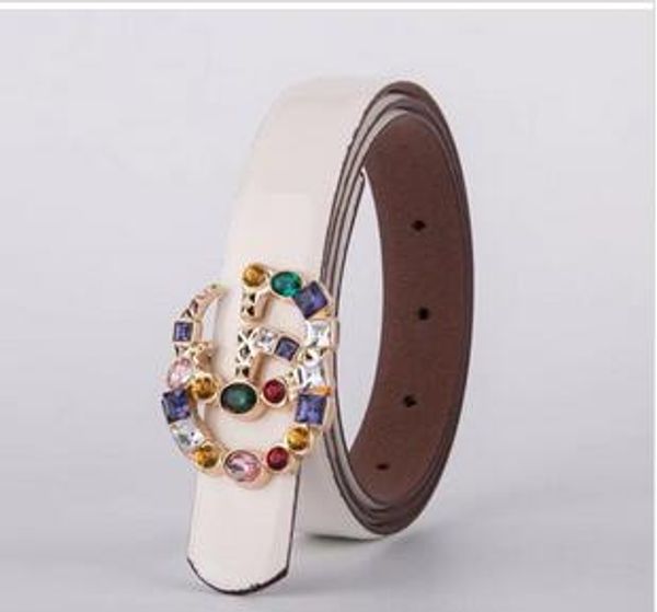 leather lady's belt brand design color crystal drill double letter belt buckle, bright patent leather belt fashion, Black;brown
leather lady's belt brand design color crystal drill double letter belt buckle, bright patent leather belt fashion, Black;brown
