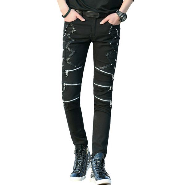 мода slim fit брюки панк стиль черный лоскутная кожа молнии танец ночной клуб готический прохладный джинсы брюки для мужчин, Black
мода slim fit брюки панк стиль черный лоскутная кожа молнии танец ночной клуб готический прохладный джинсы брюки для мужчин, Black