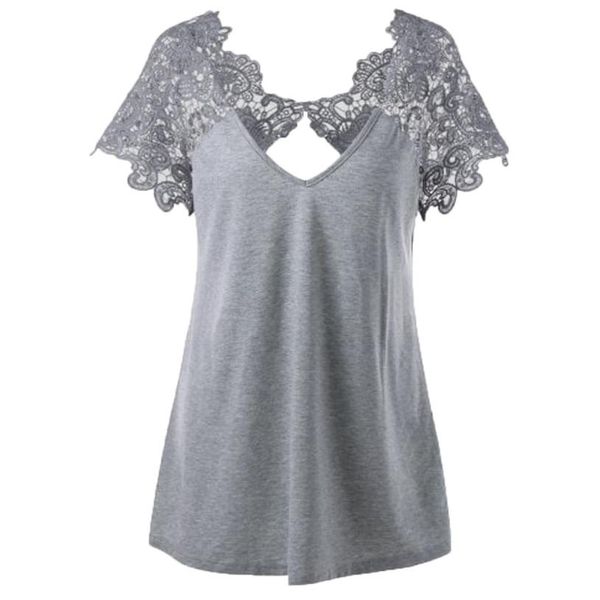 womens fashion blouses v-neck blouses plus size 2018 lace short sleeve trim cutwork polyester, White
womens fashion blouses v-neck blouses plus size 2018 lace short sleeve trim cutwork polyester, White