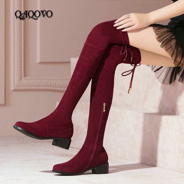 elastic force suede over the knee boots women comfort square low heel boots autumn winter zipper ladies shoes big size 34-43, Black
elastic force suede over the knee boots women comfort square low heel boots autumn winter zipper ladies shoes big size 34-43, Black