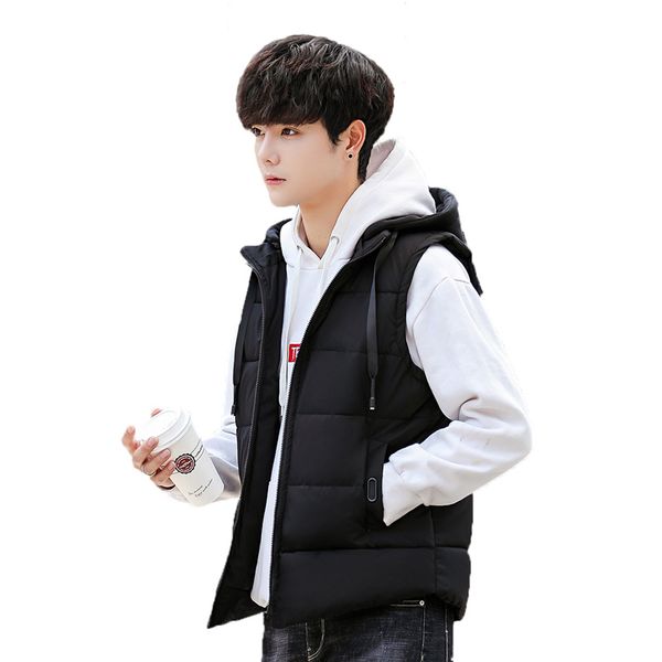 2019 autumn and winter new cotton vest male korean version of the self-cultivation hooded jacket fh-15, Black;white
2019 autumn and winter new cotton vest male korean version of the self-cultivation hooded jacket fh-15, Black;white