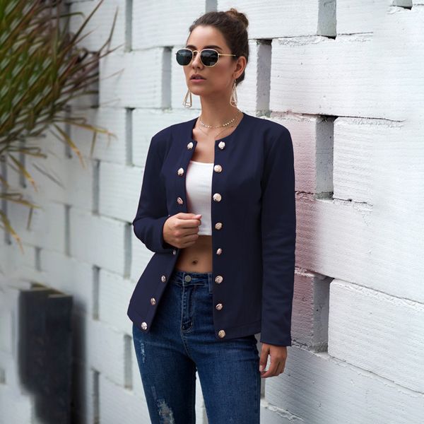 women's temperament slim suit coat cardigan collarless long sleeve double-breasted outwear ladies warm casual jackets, Black;brown
women's temperament slim suit coat cardigan collarless long sleeve double-breasted outwear ladies warm casual jackets, Black;brown