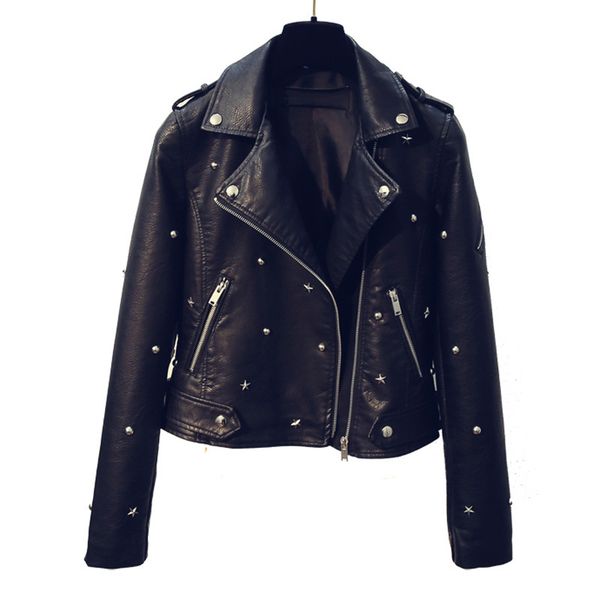 2019 spring and autumn new korean fashion handsome wild star rivet black washed pu short coat female leather, Black;brown
2019 spring and autumn new korean fashion handsome wild star rivet black washed pu short coat female leather, Black;brown
