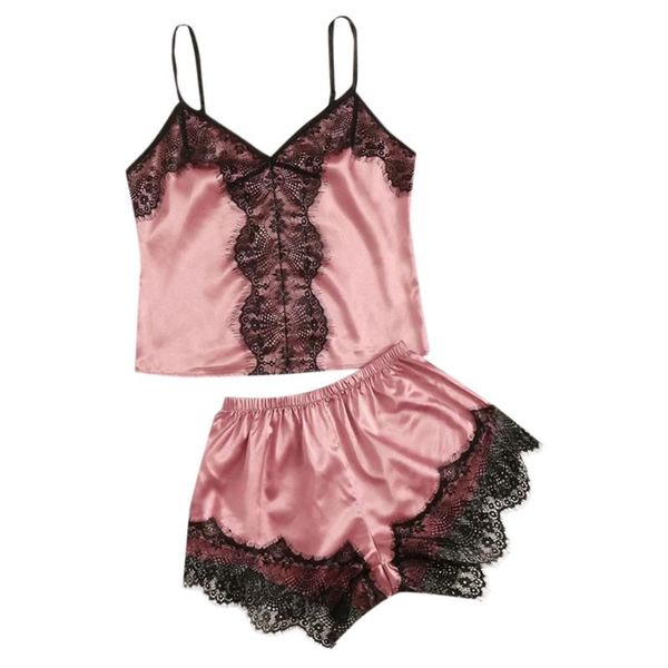 women's sleepwear plus size women pajamas sets sleeveless lace satin cami pijama mujer summer fashion shorts pyjamas lingerie s-3xl, Black;red
women's sleepwear plus size women pajamas sets sleeveless lace satin cami pijama mujer summer fashion shorts pyjamas lingerie s-3xl, Black;red