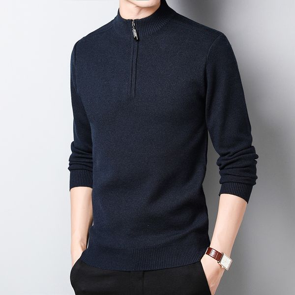 fashion sweater mens half height zipper pullovers o-neck slim jumpers knitred winter thick warm korean style casual male clothes, White;black
fashion sweater mens half height zipper pullovers o-neck slim jumpers knitred winter thick warm korean style casual male clothes, White;black