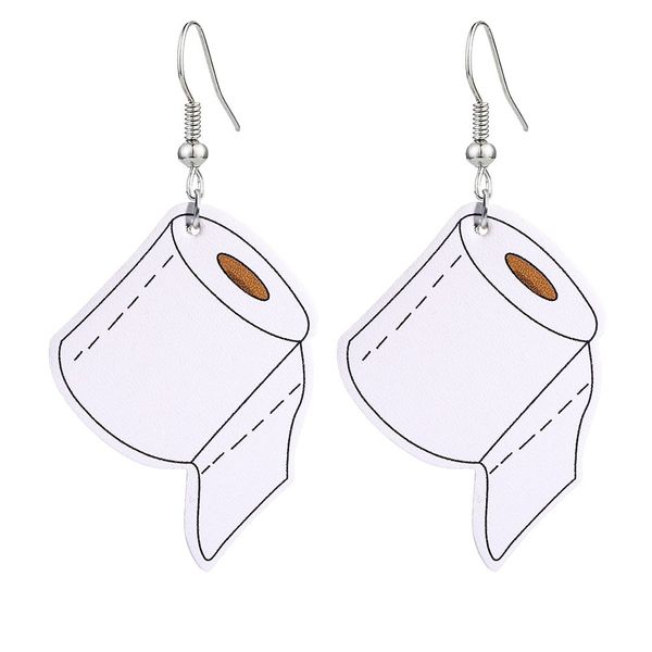 new toilet paper mask print pu leather earrings for women girls creative personality funny dangle earring pendant hook earring jewelry gifts, Silver
new toilet paper mask print pu leather earrings for women girls creative personality funny dangle earring pendant hook earring jewelry gifts, Silver