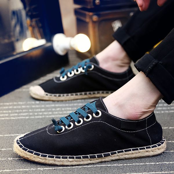 rope sewing men shoes lace up casual summer canvas sneakers special toe espadrilles shoes men breathable chaussures homme, Black
rope sewing men shoes lace up casual summer canvas sneakers special toe espadrilles shoes men breathable chaussures homme, Black