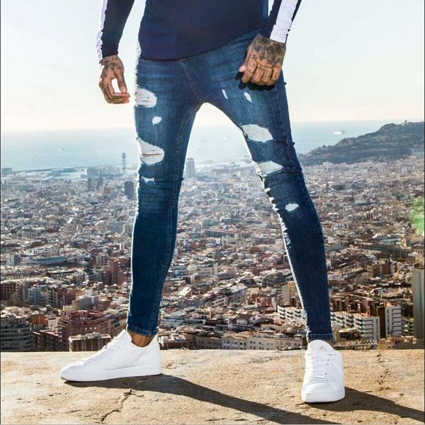 4 colors ripped jeans for men luxury designer mens skinny hole jeans streetwear pencil denim pants western plus size slim long pants s-3xl, Blue
4 colors ripped jeans for men luxury designer mens skinny hole jeans streetwear pencil denim pants western plus size slim long pants s-3xl, Blue