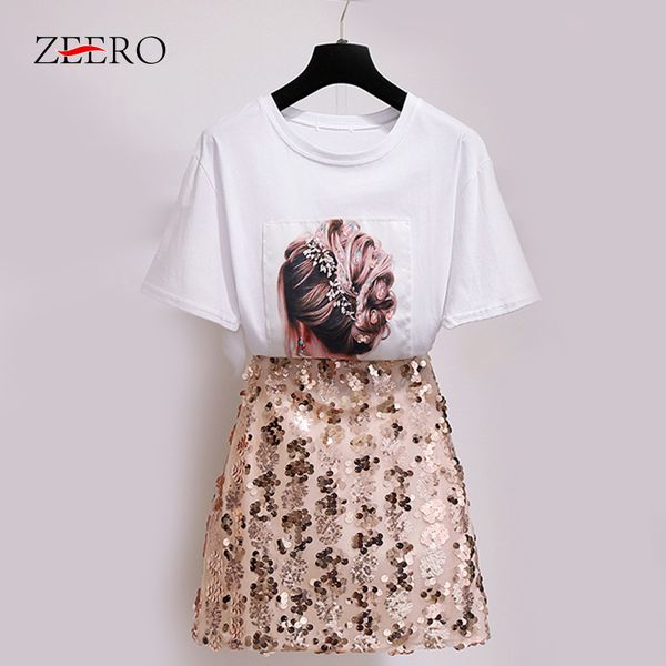 2 piece set women high waist zipper sequined bodycon mini skirt + character appliques sequines t-shirt two piece set 2019 summer, White
2 piece set women high waist zipper sequined bodycon mini skirt + character appliques sequines t-shirt two piece set 2019 summer, White