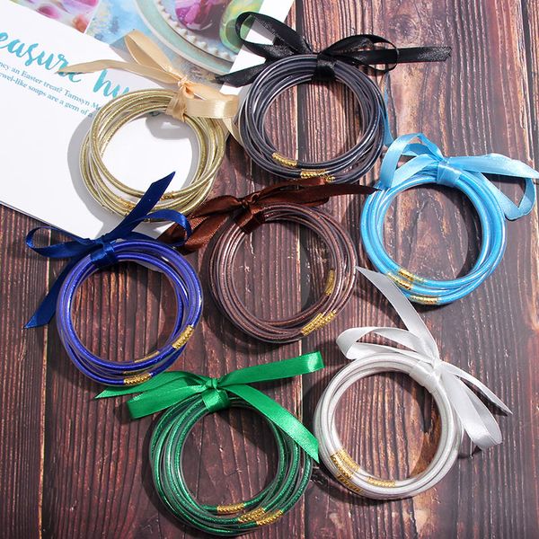 flatfoosie 10 pcs/set bowknot gold silver glitter bangles set 2019 all weather stack silicone plastic glitter jelly bangles gift, Black
flatfoosie 10 pcs/set bowknot gold silver glitter bangles set 2019 all weather stack silicone plastic glitter jelly bangles gift, Black