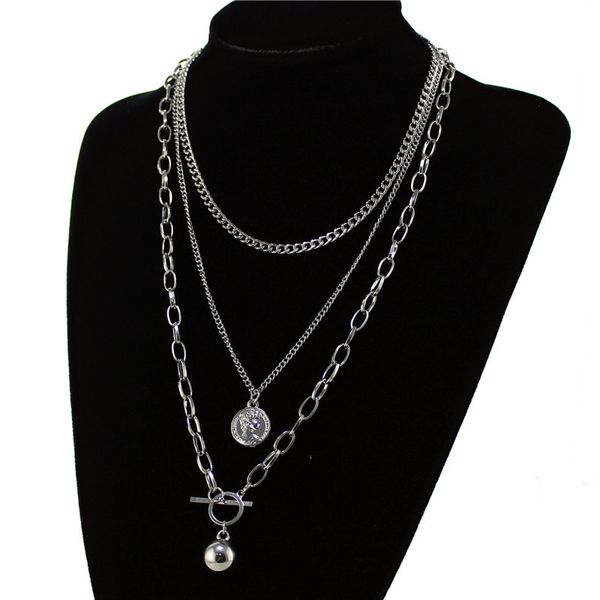 punk cool hiphop multi layer silver metal round circle ball coin chain link pendant necklace for women men human party jewelry
punk cool hiphop multi layer silver metal round circle ball coin chain link pendant necklace for women men human party jewelry
