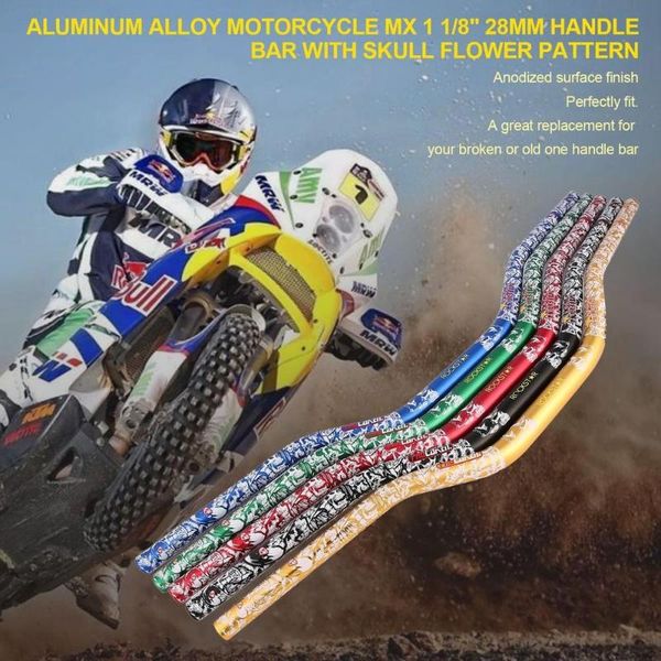 aluminum alloy mx 1 1/8 inches 28mm handle fat bar with skull flower pattern 
aluminum alloy mx 1 1/8 inches 28mm handle fat bar with skull flower pattern