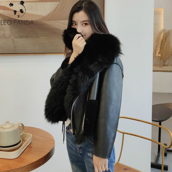 2019 women winter genuine leather jacket natural sheep fur jacket sheepskin coat real leather with shearling trim coat, Black
2019 women winter genuine leather jacket natural sheep fur jacket sheepskin coat real leather with shearling trim coat, Black