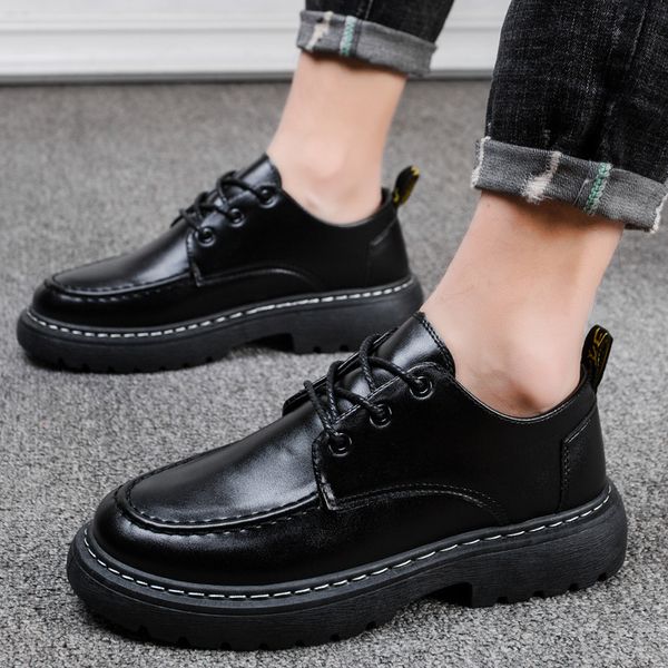 new leather boots men's casual leather shoes men anti-slip big head shoes men driving, Black
new leather boots men's casual leather shoes men anti-slip big head shoes men driving, Black