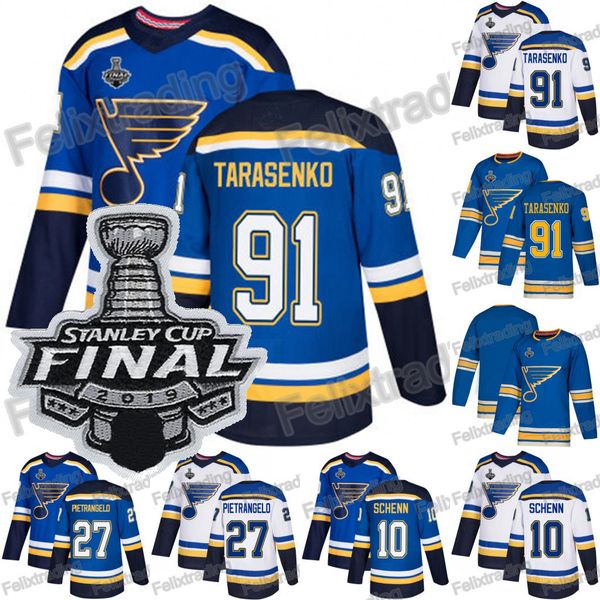 91 Vladimir Tarasenko 2019 Stanley Cup Final St. Louis Blues 27 Alex Pietrangelo Jerseys 10 Brayden Schenn Hockey Jerseys