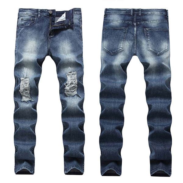 mens casual jeans fashional denim pants knee holes hiphop pants washed high quality, Blue
mens casual jeans fashional denim pants knee holes hiphop pants washed high quality, Blue