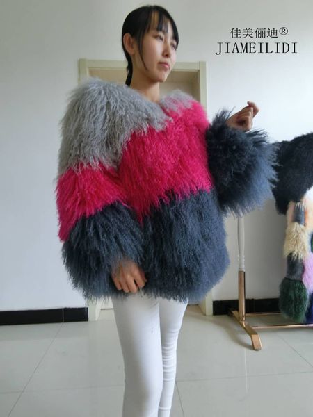 women trendy beach wool fur short design coat mongolian sheep fur coat jacket female winter outerwear, Black
women trendy beach wool fur short design coat mongolian sheep fur coat jacket female winter outerwear, Black