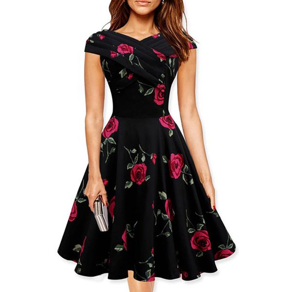 new vintage floral printed dress female long pleated dress summer women clothing ladies big swing party princess vestidos, Black;gray
new vintage floral printed dress female long pleated dress summer women clothing ladies big swing party princess vestidos, Black;gray