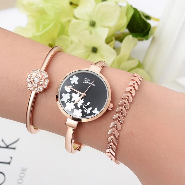 3pcs/set round dial flower alloy strap analog quartz wrist watch bracelet bangle 2019, Slivery;brown
3pcs/set round dial flower alloy strap analog quartz wrist watch bracelet bangle 2019, Slivery;brown