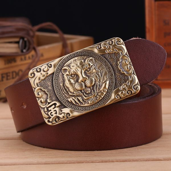2019 tiger belt cowhide genuine leather full grain solid brass buckle high quality mens belt brown cowboy chinese style, Black;brown
2019 tiger belt cowhide genuine leather full grain solid brass buckle high quality mens belt brown cowboy chinese style, Black;brown