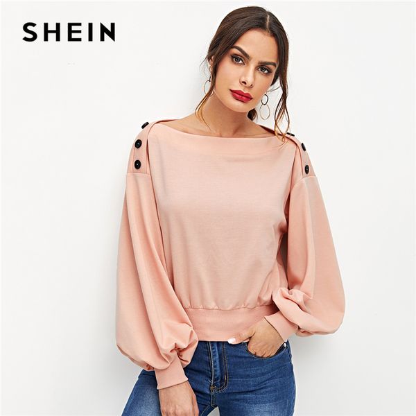 shein pink office lady highstreet button detail lantern sleeve solid sweatshirt 2018 autumn elegant women pullovers sweatshirts, Black
shein pink office lady highstreet button detail lantern sleeve solid sweatshirt 2018 autumn elegant women pullovers sweatshirts, Black