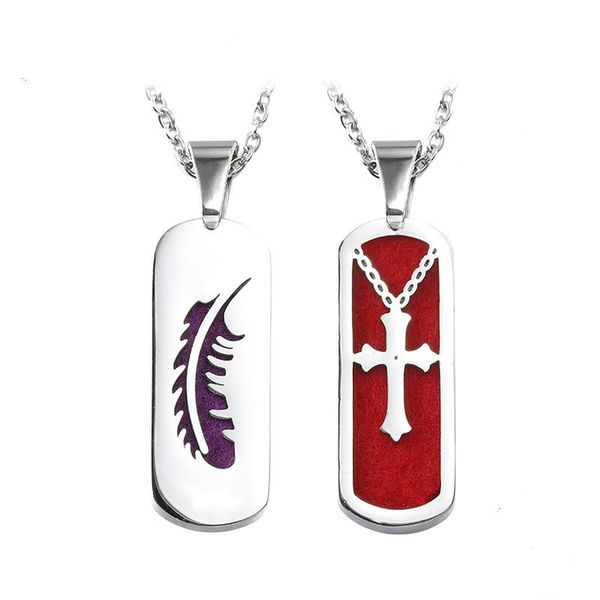 stainless steel one diffuser cross rectangular necklace feather pendant aromatherapy essential oil necklace hollow jewelry, Silver
stainless steel one diffuser cross rectangular necklace feather pendant aromatherapy essential oil necklace hollow jewelry, Silver
