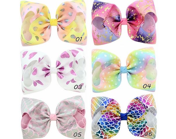 6pcs/lot 8''heart mermaid unicorn print bows clips hairpin for kids girl colorful bowknot hairgrips hair accessories a76, Slivery;white
6pcs/lot 8''heart mermaid unicorn print bows clips hairpin for kids girl colorful bowknot hairgrips hair accessories a76, Slivery;white