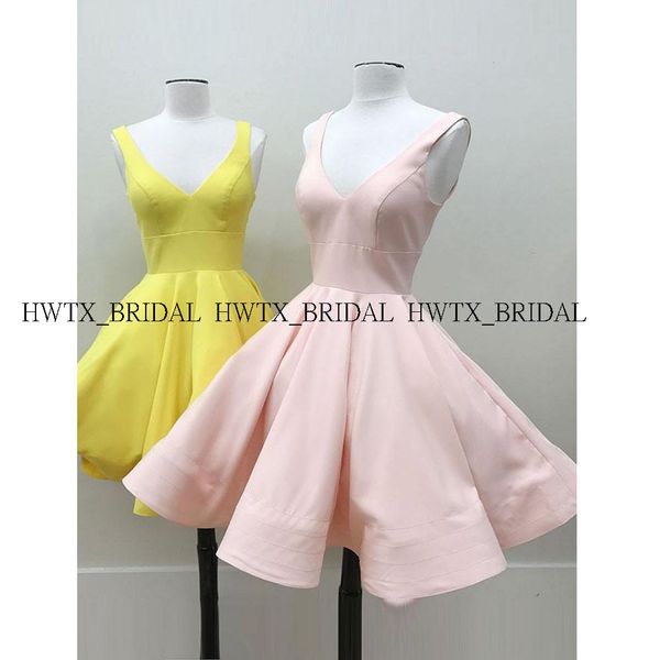 cute pink short prom dresses 2019 new sleeveless v-neck yellow satin mini girls homecoming party dress gown vestidos de fiesta, White;black
cute pink short prom dresses 2019 new sleeveless v-neck yellow satin mini girls homecoming party dress gown vestidos de fiesta, White;black