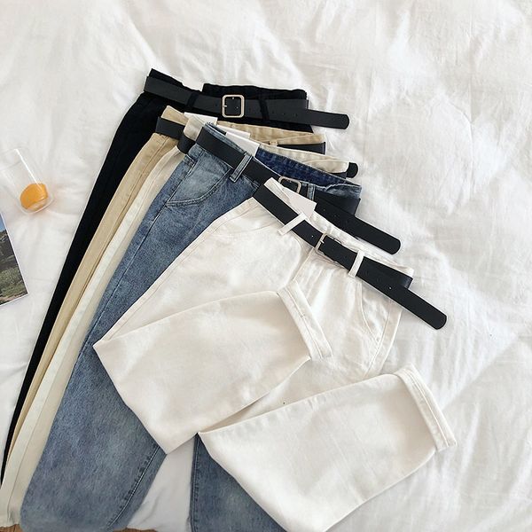 straight jeans women solid vintage jeans sashes casual high waist plus size mom boyfriends 2020 denim pants white, Blue
straight jeans women solid vintage jeans sashes casual high waist plus size mom boyfriends 2020 denim pants white, Blue
