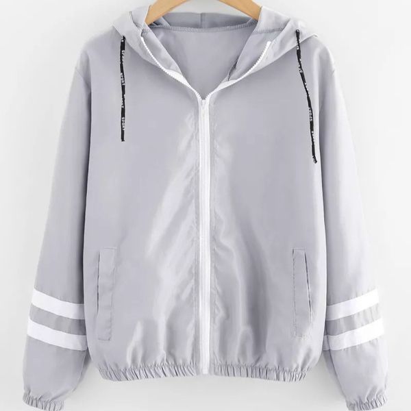 hooded sweatshirt windbreaker jacket zipper pockets 2019 elastic waist autumn casual long sleeve female jacket coats outwear top, Black;brown
hooded sweatshirt windbreaker jacket zipper pockets 2019 elastic waist autumn casual long sleeve female jacket coats outwear top, Black;brown
