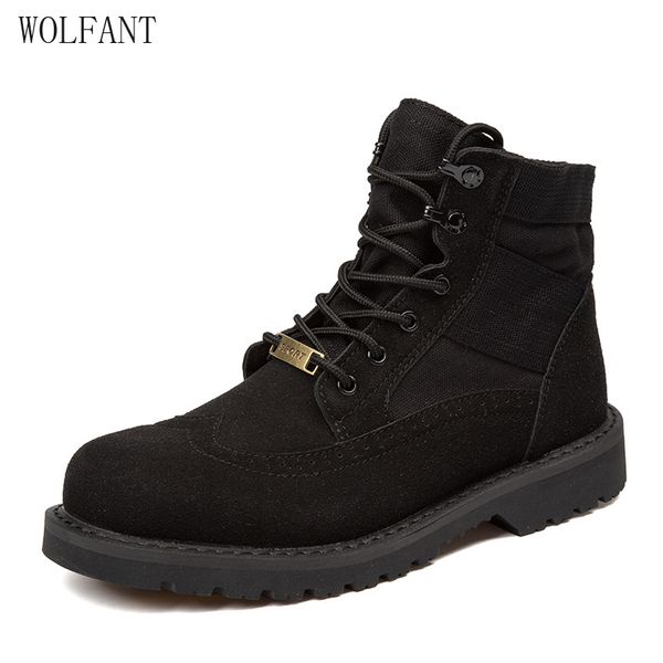 wolfant winter fashion classic pu material round toe comfortable large size boots, Black
wolfant winter fashion classic pu material round toe comfortable large size boots, Black