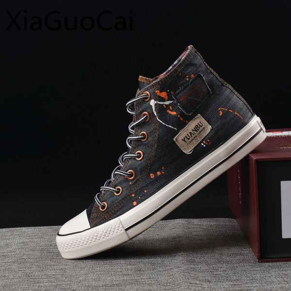 jeans men's canvas shoes spring and autumn male sneakers student lace up high mens flat casual shoes, Black
jeans men's canvas shoes spring and autumn male sneakers student lace up high mens flat casual shoes, Black