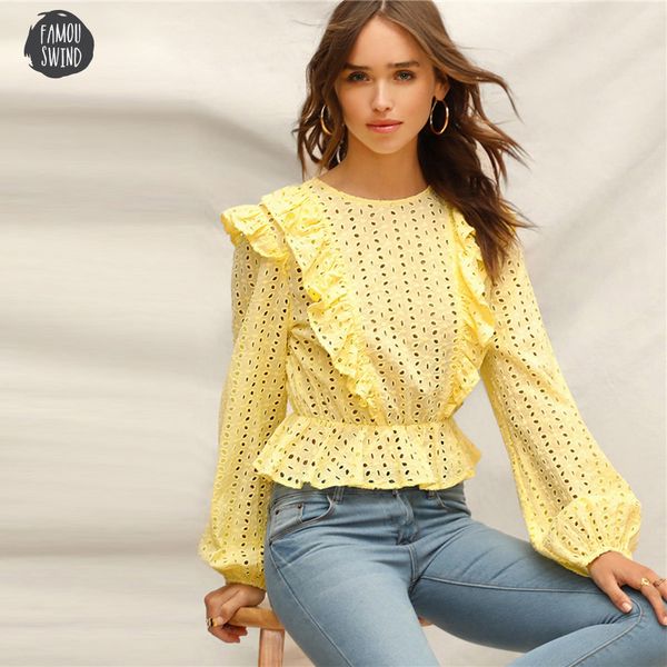 yellow blouses ruffle detail embroidered eyelet peplum bishop sleeve blouse spring regular women elegant boho solid lace, White
yellow blouses ruffle detail embroidered eyelet peplum bishop sleeve blouse spring regular women elegant boho solid lace, White