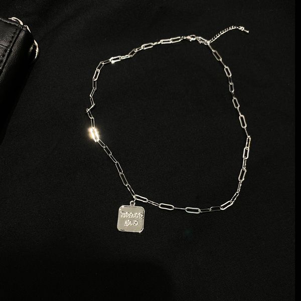 super cool retro necklace harajuku square brand simple sweater chain street personality, Silver
super cool retro necklace harajuku square brand simple sweater chain street personality, Silver
