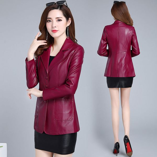 2019 new spring and autumn women clothing leather jacket fashion slim long large size 6xl women's leather coat ladies outerwear, Black
2019 new spring and autumn women clothing leather jacket fashion slim long large size 6xl women's leather coat ladies outerwear, Black