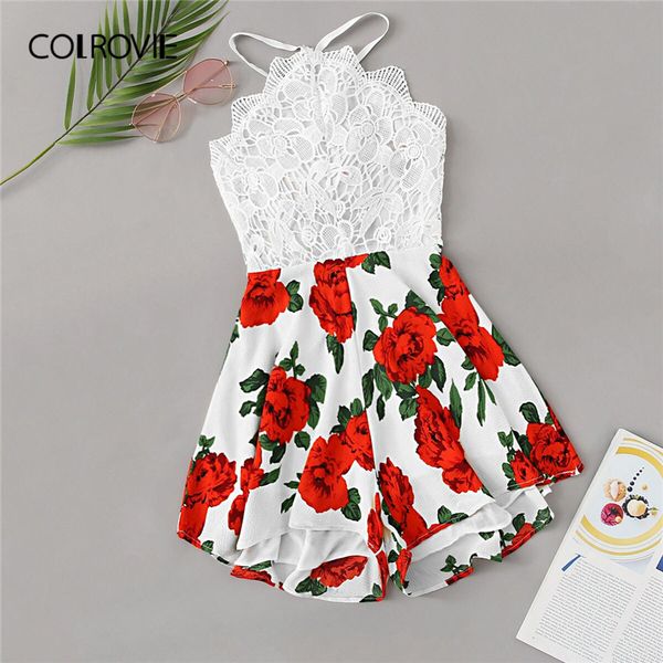 colrovie lace panel floral print tie backless boho romper women clothing 2019 summer holiday high waist girly short jumpsuit, Black;white
colrovie lace panel floral print tie backless boho romper women clothing 2019 summer holiday high waist girly short jumpsuit, Black;white