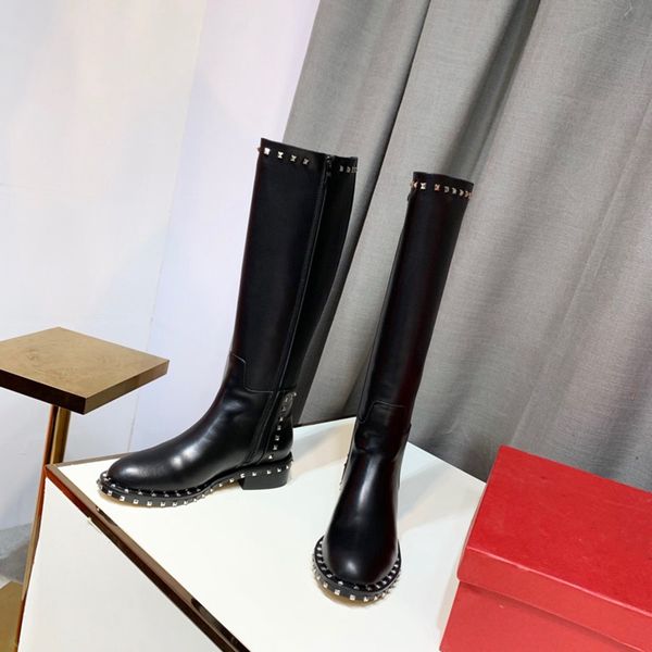 new women knee high boots autumn winter warm boots women motorcycle leather rivets round toe chunky shoes slim, Black
new women knee high boots autumn winter warm boots women motorcycle leather rivets round toe chunky shoes slim, Black