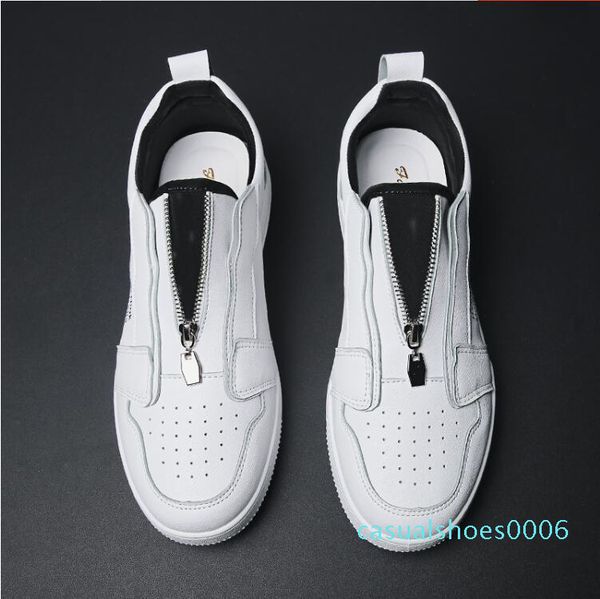 2019 spring new men's shoes korean version of the trend of zipper soft bottom white shoes hong kong style casual youth white shoes c06, Black
2019 spring new men's shoes korean version of the trend of zipper soft bottom white shoes hong kong style casual youth white shoes c06, Black