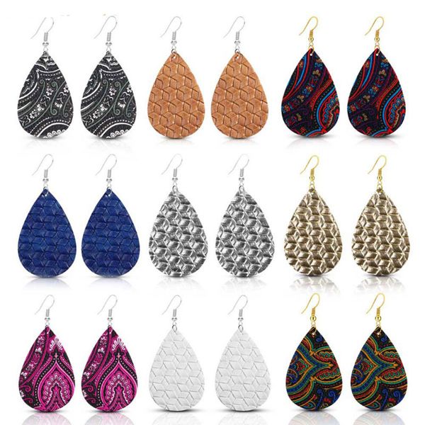 new pu leather waterdrop lichee pattern flower print women pendant earrings halloween ear hook eardrop dangle christmas gifts, Silver
new pu leather waterdrop lichee pattern flower print women pendant earrings halloween ear hook eardrop dangle christmas gifts, Silver