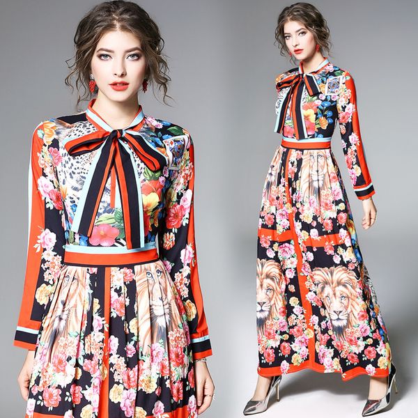 spring retro print contrast color stitching pleated large elegant temperament dress z-11-50, Black;gray
spring retro print contrast color stitching pleated large elegant temperament dress z-11-50, Black;gray