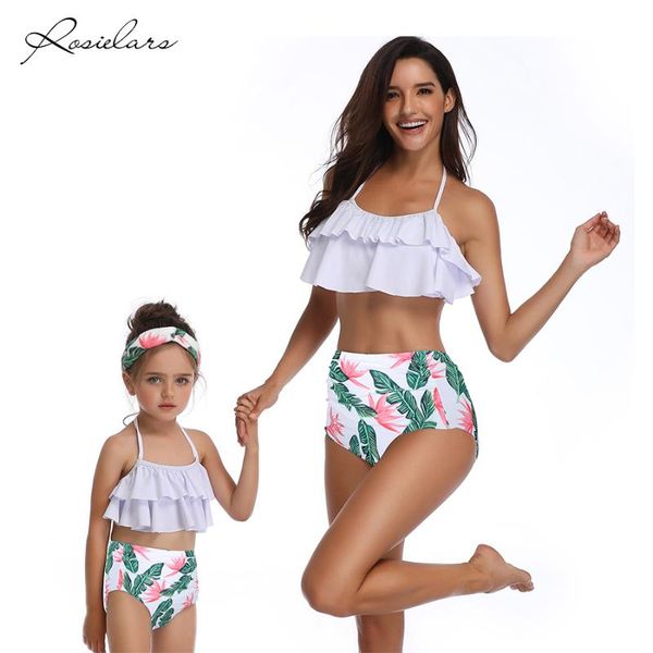 2019 rosielars family matching swimsuit women and girls ruffled floral two piece swimwear bathing bikini high waist beachwear, White;black
2019 rosielars family matching swimsuit women and girls ruffled floral two piece swimwear bathing bikini high waist beachwear, White;black