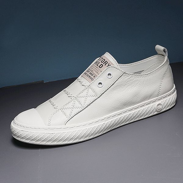 genuine leather small white shoes men sneakers leather fashion casual breathable shoes student trend wild flats c4 t200610, Black
genuine leather small white shoes men sneakers leather fashion casual breathable shoes student trend wild flats c4 t200610, Black