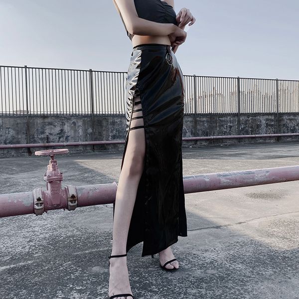 insgoth faux leather long skirts women gothic streetwear high waist hollow out black skirts halloween party female skirts, Black;gray
insgoth faux leather long skirts women gothic streetwear high waist hollow out black skirts halloween party female skirts, Black;gray