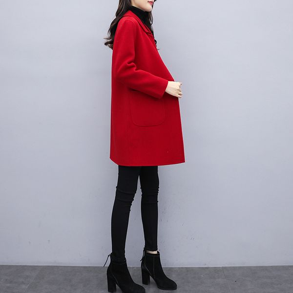 women's wool & blends autumn winter red faux woolen coat women fashion plus size long elegant slim jacket overcoat 3xl d3273, Black
women's wool & blends autumn winter red faux woolen coat women fashion plus size long elegant slim jacket overcoat 3xl d3273, Black