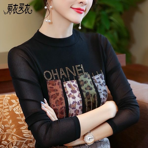 love clothes 2020 black diamond letter stitching all-match diamond shirt slim mesh base shirt 6707, White
love clothes 2020 black diamond letter stitching all-match diamond shirt slim mesh base shirt 6707, White