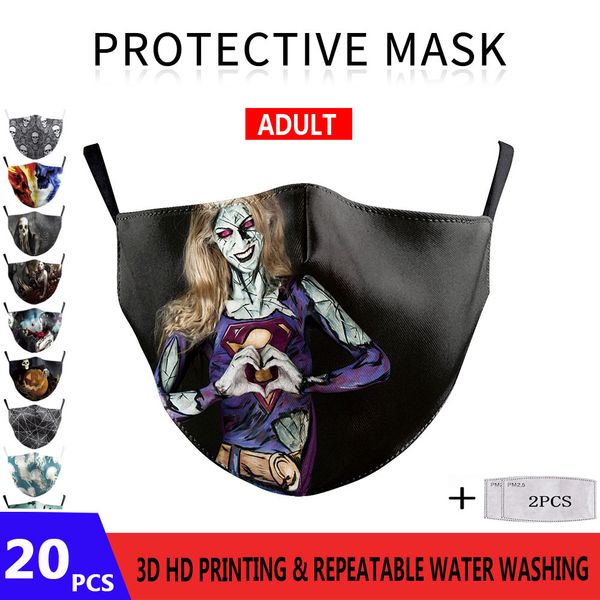 3d painting all saints' day element skull grimace face mask reusable protective pm2.5 filter 5 layers dustproof windproof washable mask
3d painting all saints' day element skull grimace face mask reusable protective pm2.5 filter 5 layers dustproof windproof washable mask