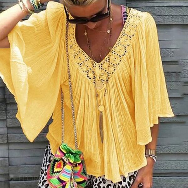 feitong large size women tunic shirt womens half sleeve solid v-neck blouse fashion pullover blusas mujer de moda 2019, White
feitong large size women tunic shirt womens half sleeve solid v-neck blouse fashion pullover blusas mujer de moda 2019, White