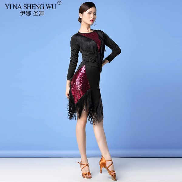 stage wear women ladies long sleeve sparkling sequin tassels fringe ballroom samba tango latin dance dress rave costume suit, Black;red
stage wear women ladies long sleeve sparkling sequin tassels fringe ballroom samba tango latin dance dress rave costume suit, Black;red