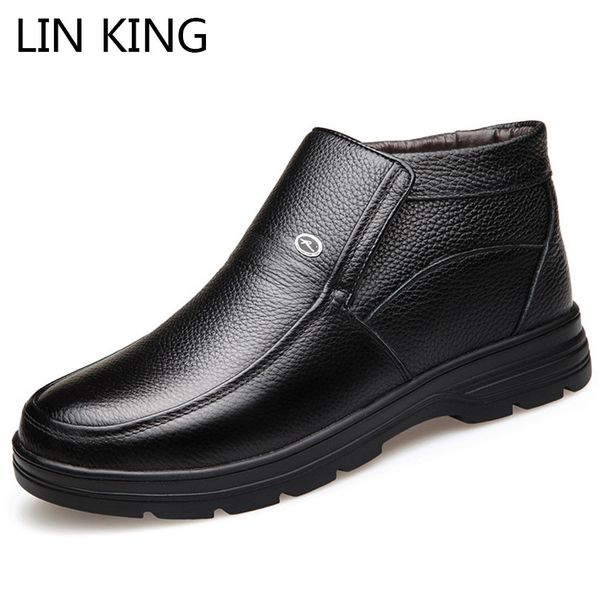 lin king casual winter boots for men slip on waterproof short boots plush inside warm big size father cotton shoes, Black
lin king casual winter boots for men slip on waterproof short boots plush inside warm big size father cotton shoes, Black
